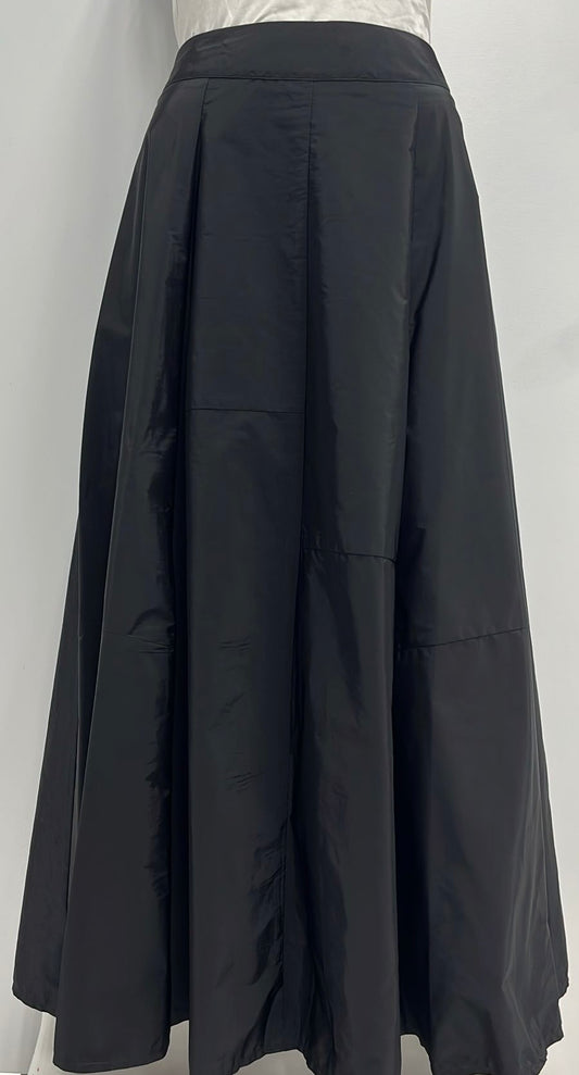 WEEKEND TAFETTA PANELED SKIRT W BOW-MIDI BLACK
