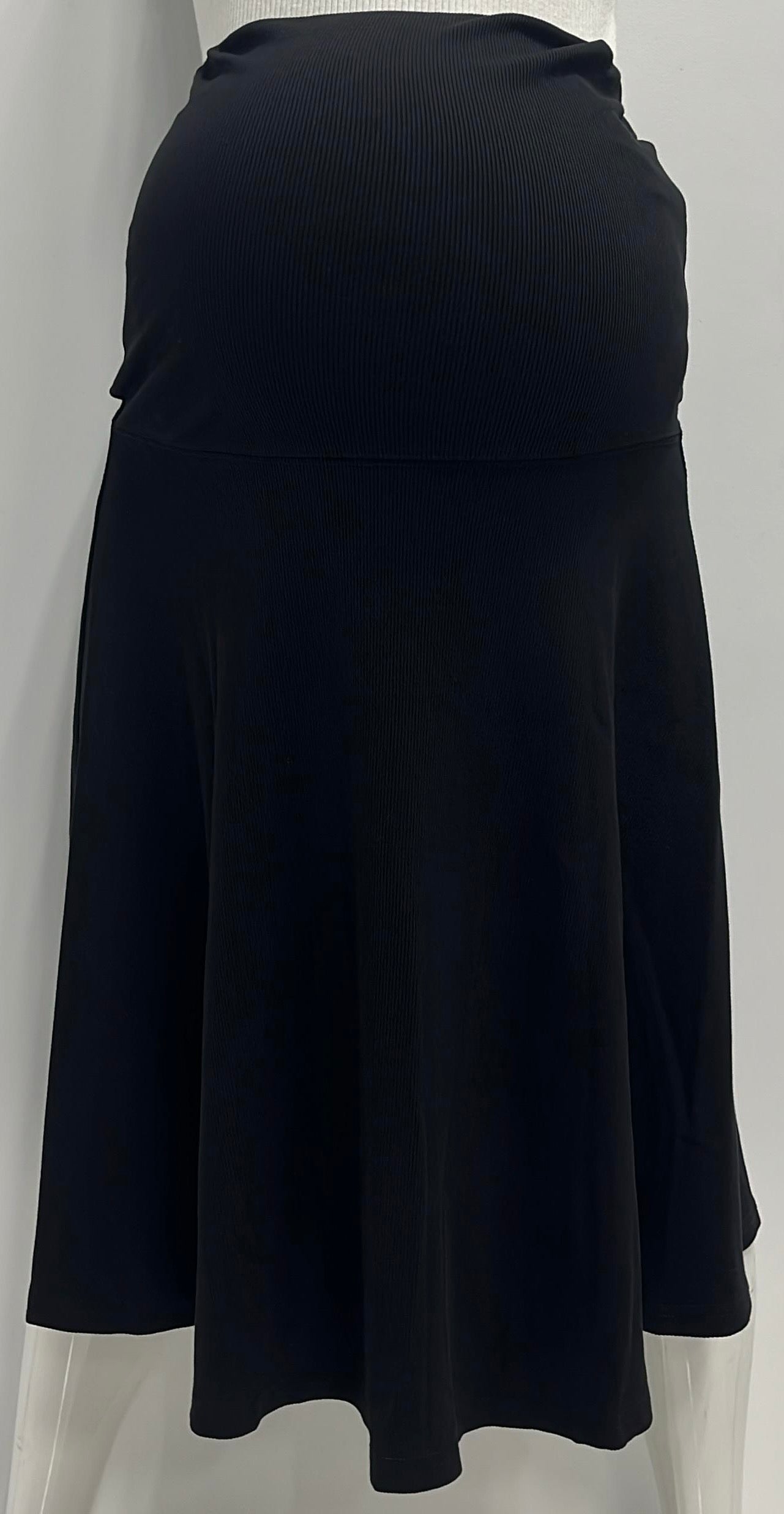 APPARALEL MATERNITY RIBBED A-LINE SKIRT-27" BLACK