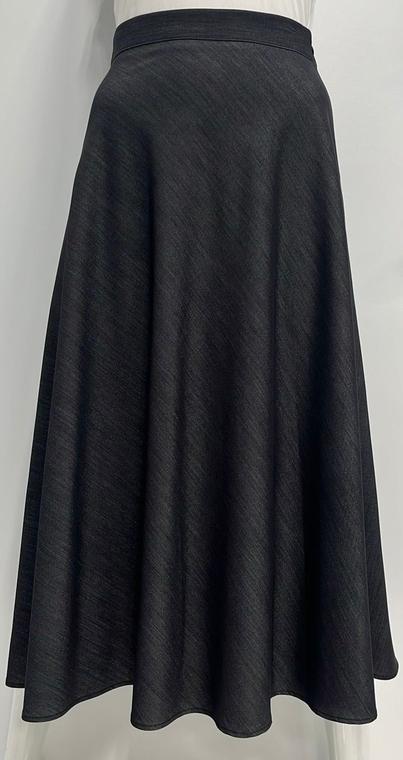 SAMS FASHION A-LINE SKIRT-EXTRA LONG BLACK DENIM
