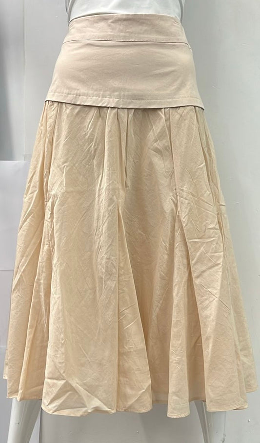 MISS ISSIPPI GAUZE SKIRT W YOKE-MAXI CAMEL
