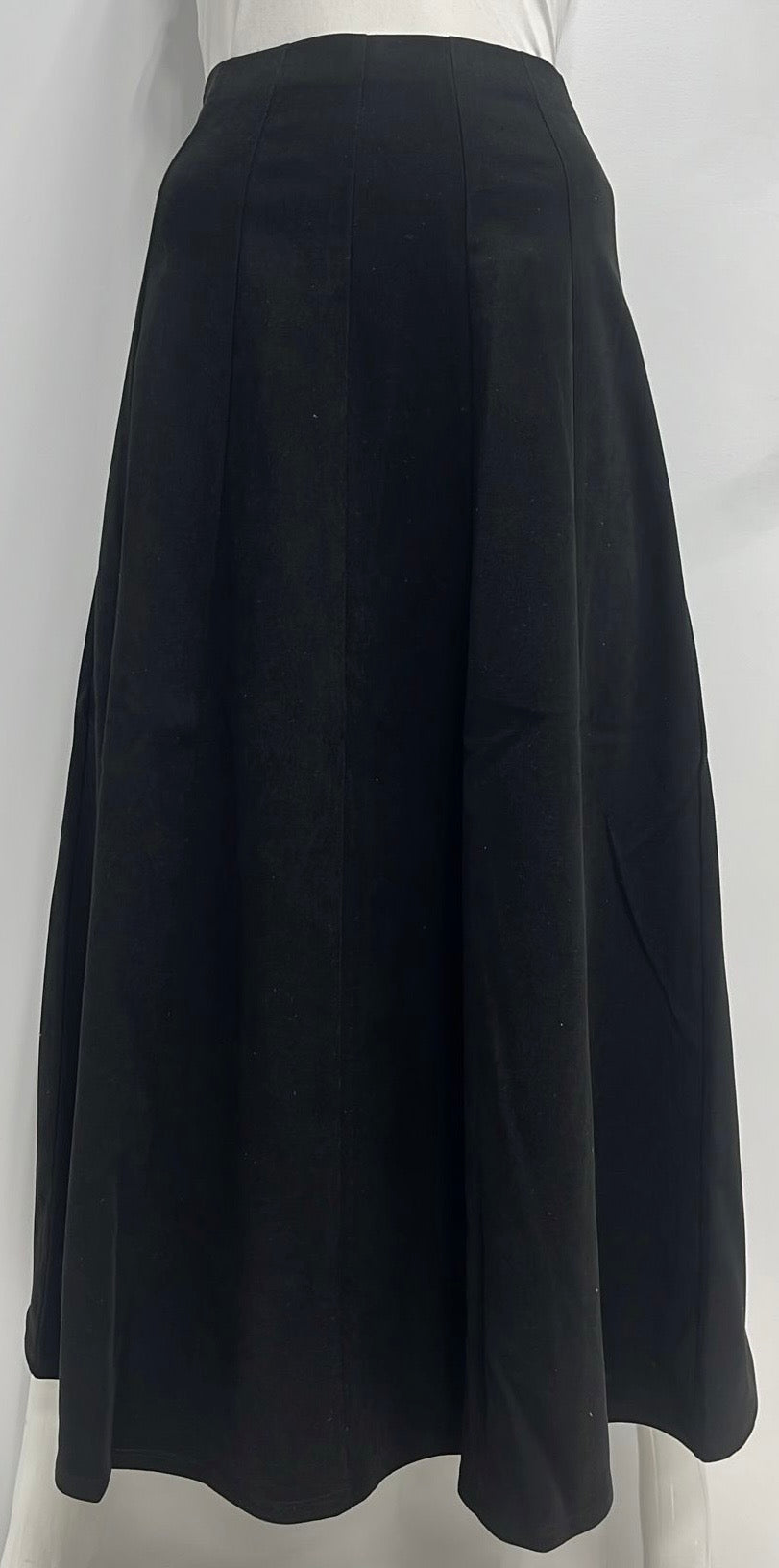 ALINE APPAREL PANELED TWILL SKIRT-EXTRA LONG BLACK