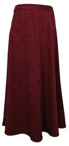 EPIK SUEDE A-LINE SKIRT-MIDI BURGUNDY