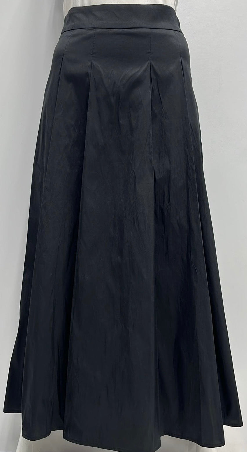 MISS ISSIPPI TAFETTA STITCH PLEATED SKIRT-MIDI BLACK