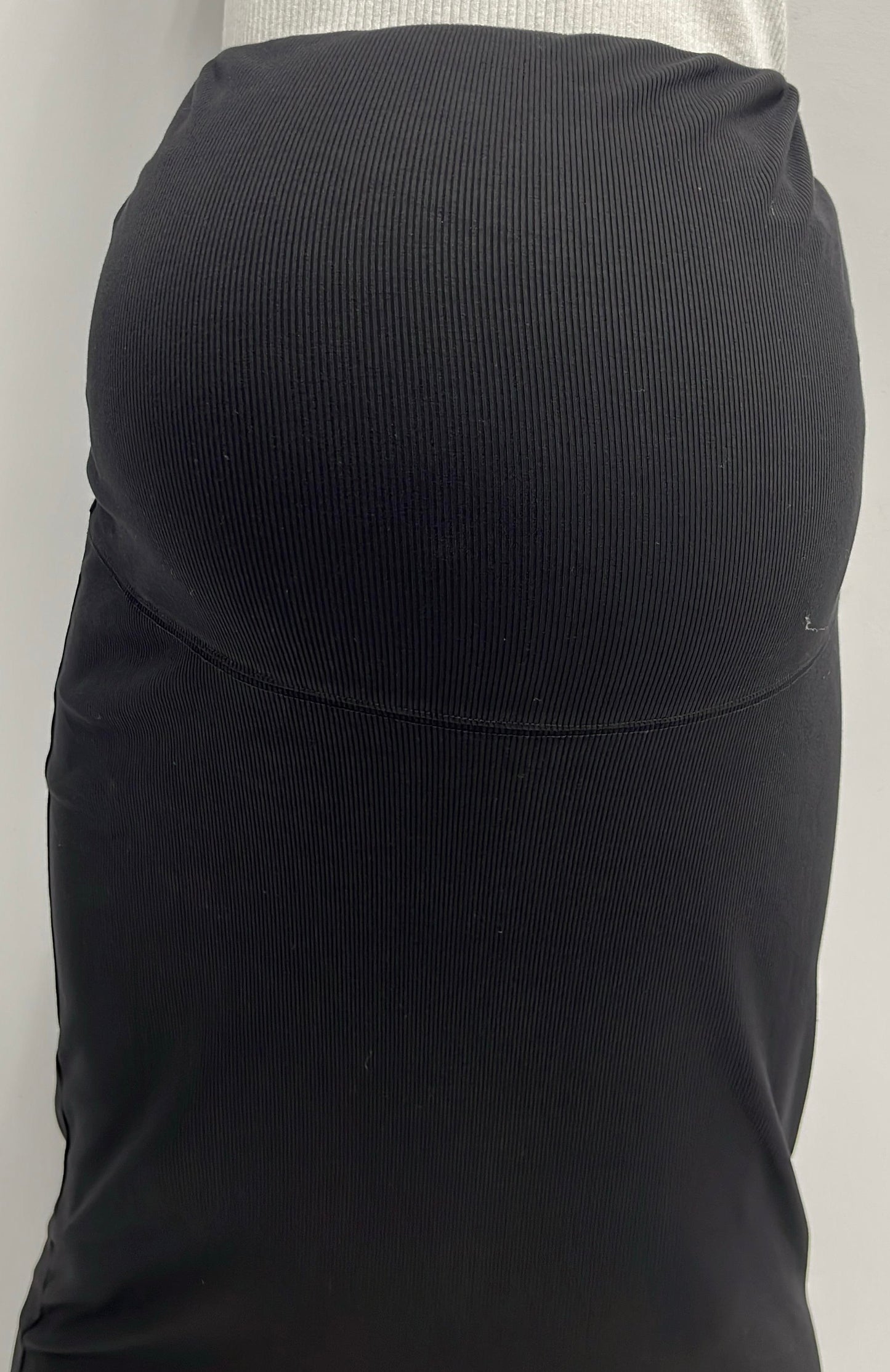 APPARALEL MATERNITY STRAIGHT RIBBED SKIRT-MAXI BLACK
