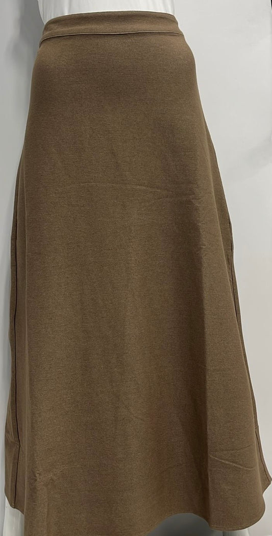 LATI TUDE A-LINE SKIRT-MIDI MOCHA