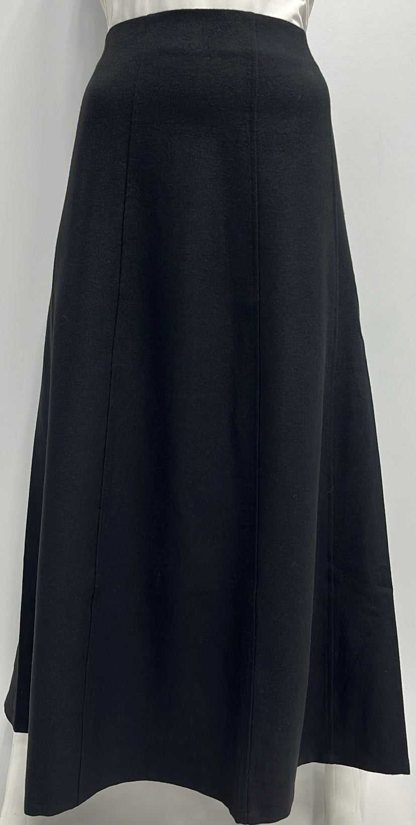 HONEYSEED WOOL PANELED SKIRT-MIDI BLACK