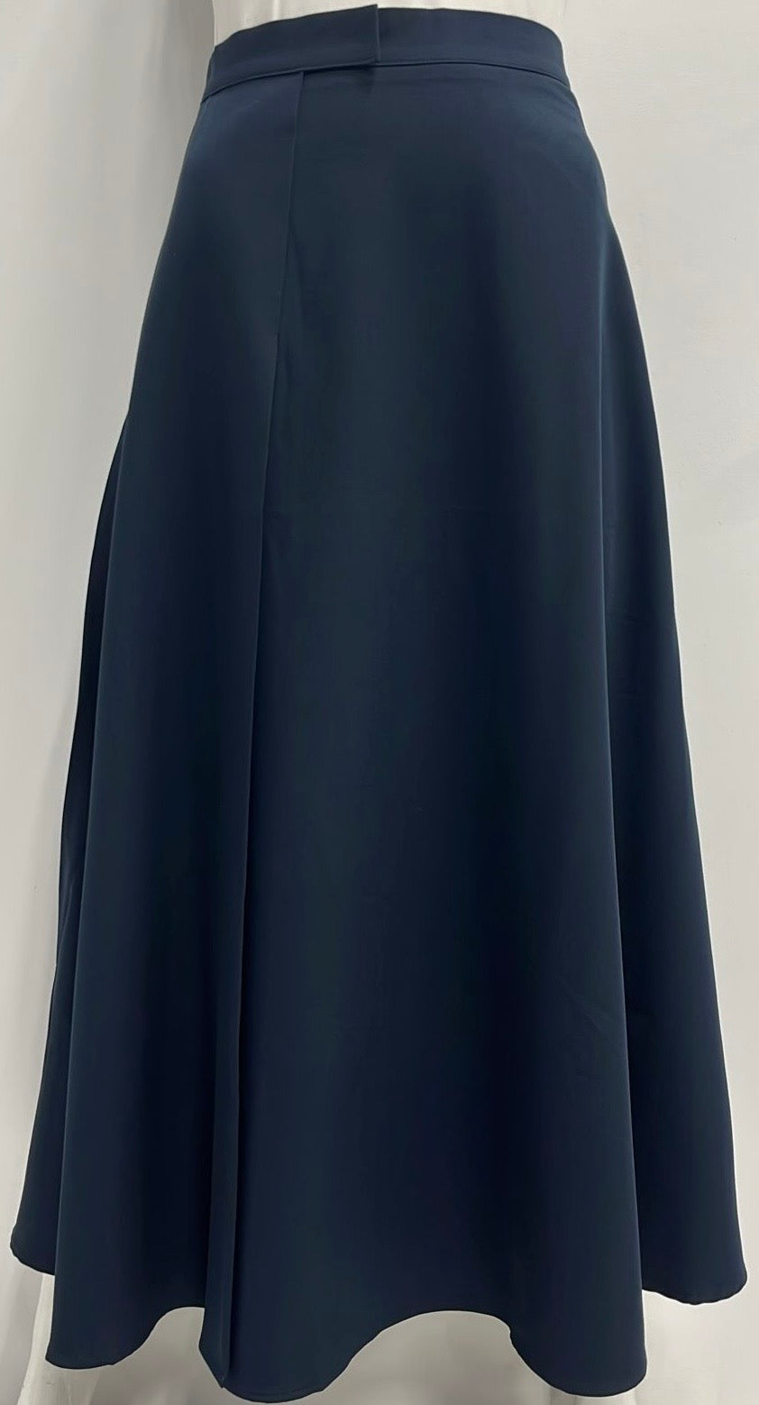 HONEYSEED FRONT TAB SKIRT-MIDI NAVY