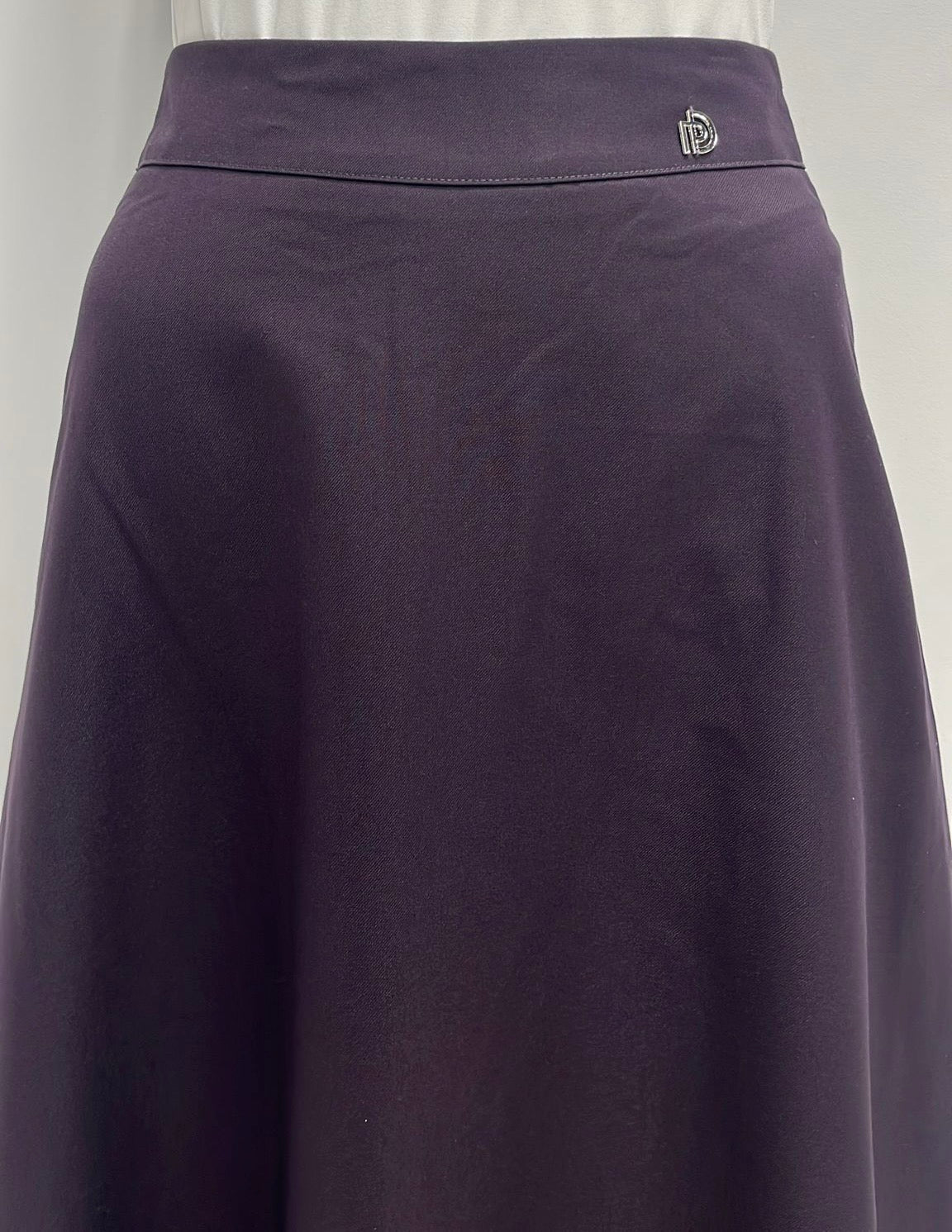 PEODE DESIGN A-LINE CIRCLE SKIRT-MIDI PLUM