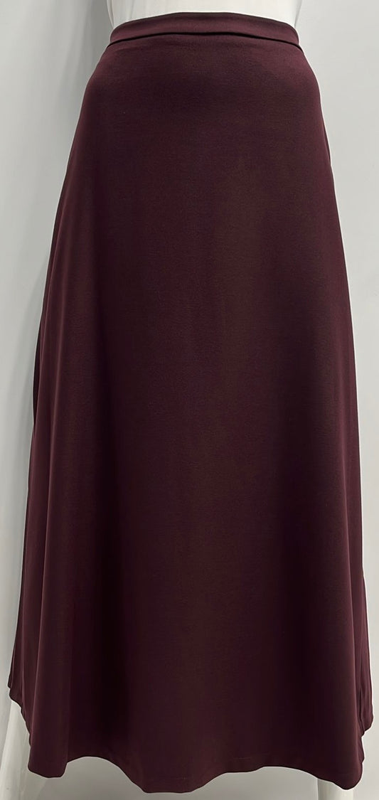 CELINAS WOOLY A-LINE SKIRT-MIDI PLUM