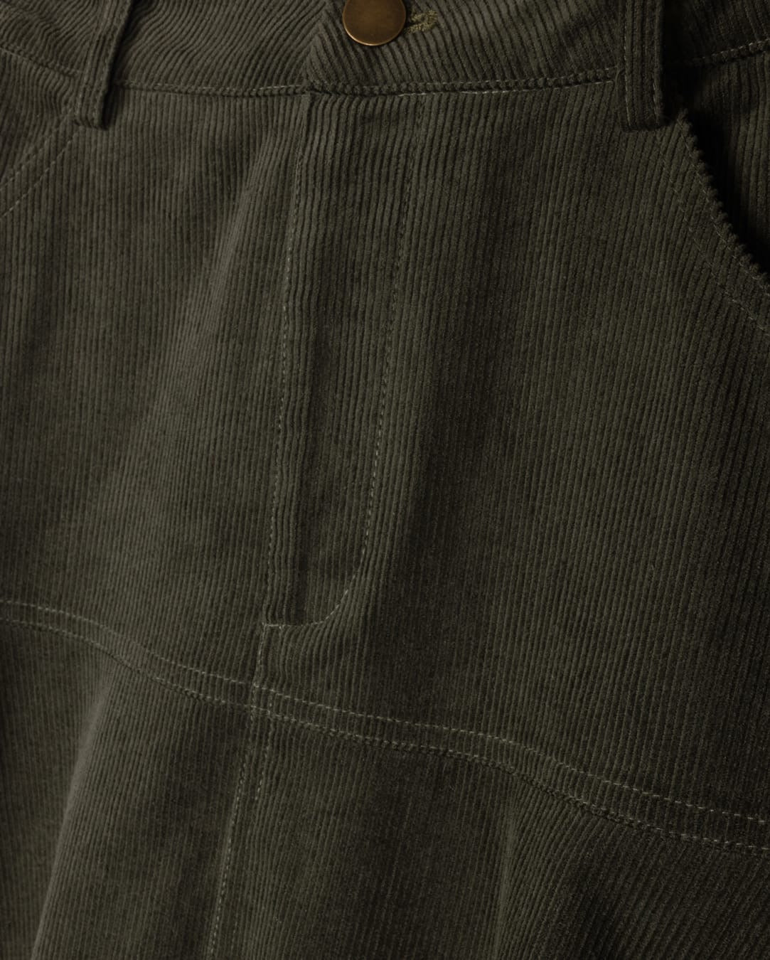 MODELLE CORDUROY FLAIRY SKIRT W FRONT POCKETS-MIDI GREEN