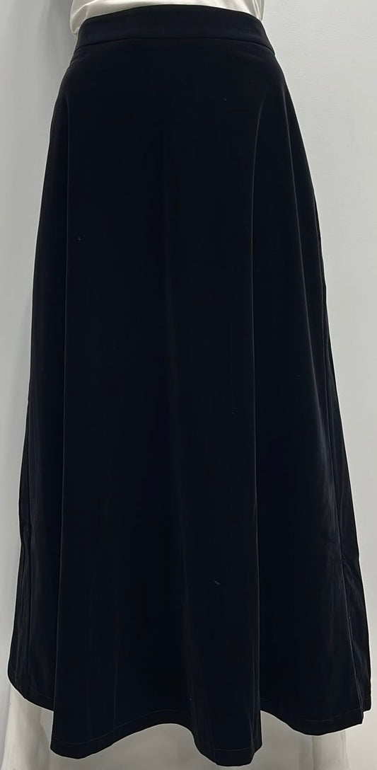 EDIT A-LINE VELVET SKIRT-MIDI BLACK