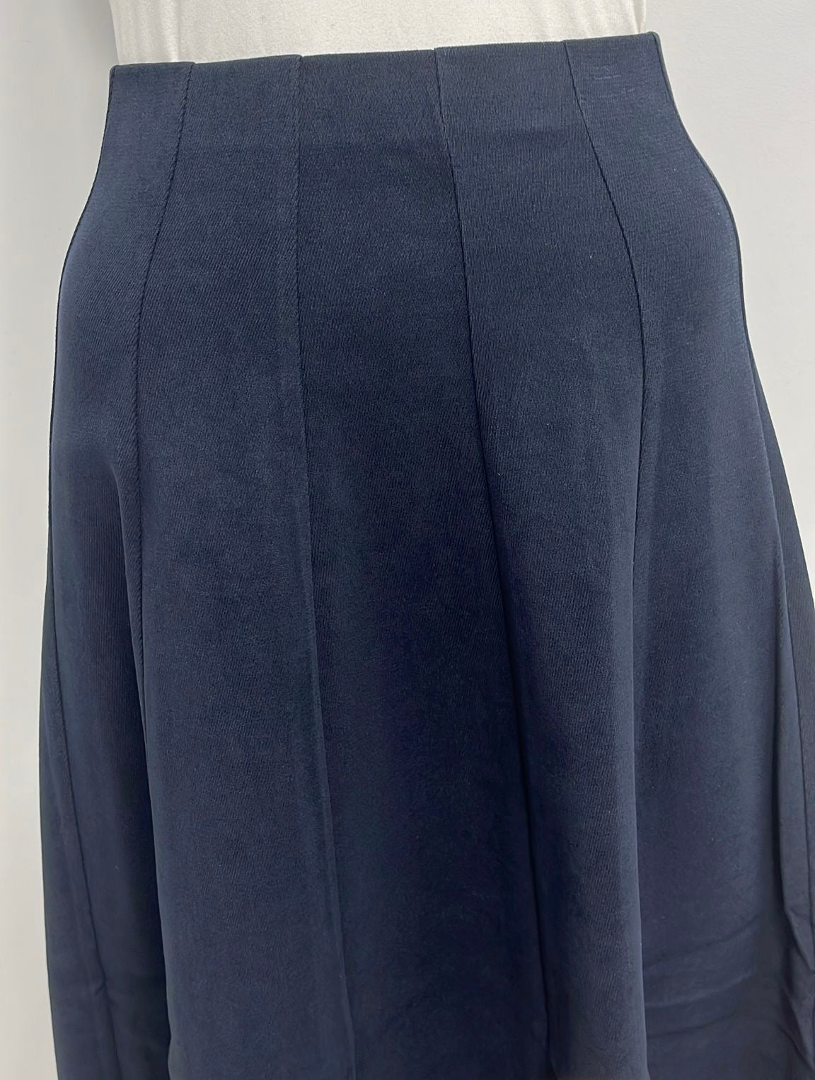 ALINE APPAREL PANELED TWILL SKIRT-MIDI NAVY