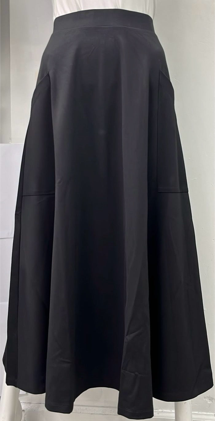 WEAR AND FLAIR A-LINE PONTE SKIRT W POCKETS-29" BLACK