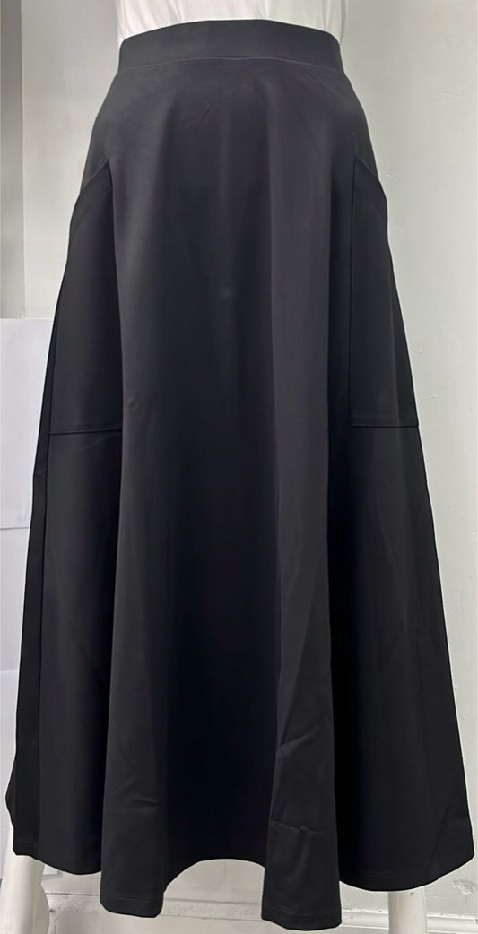 WEAR AND FLAIR A-LINE PONTE SKIRT W POCKETS-29" BLACK