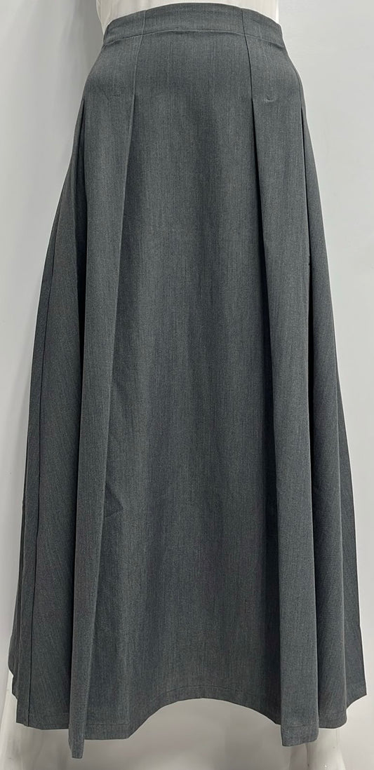 HONEYSEED INVERTED PLEATED SKIRT-MIDI GREY