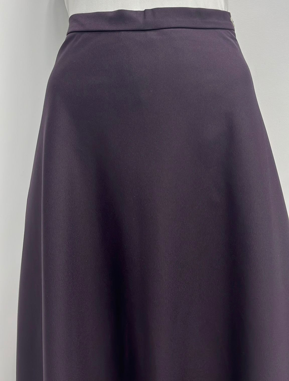 PEODE DESIGN BASIC A-LINE SKIRT-MIDI PLUM