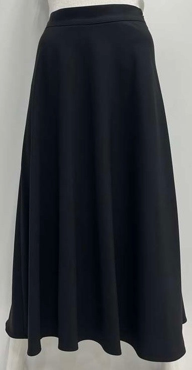 LITTLE BLACK SKIRT DRESSY A-LINE SKIRT-MIDI BLACK