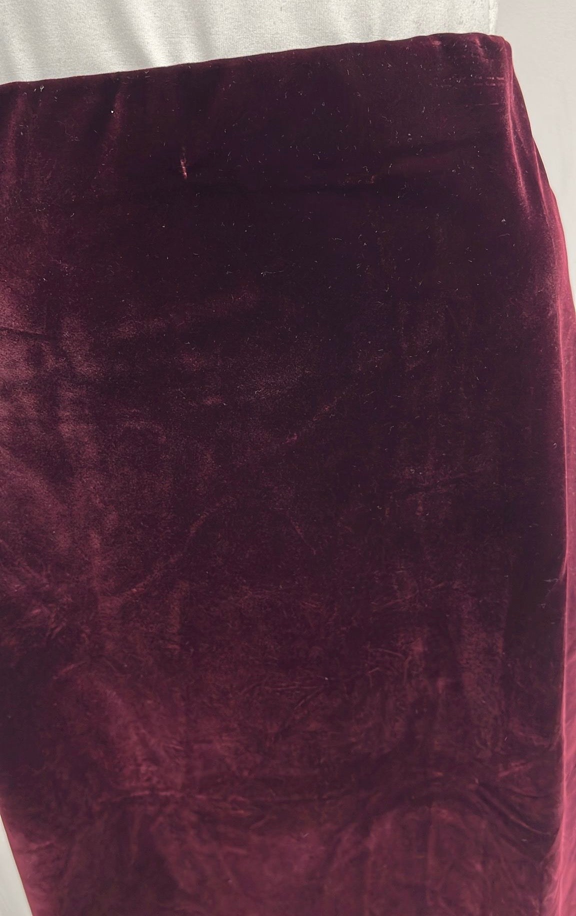 LATI TUDE VELVET A-LINE SKIRT-MIDI WINE