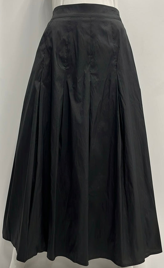 MISS ISSIPPI BOX PLEATED SKIRT-MIDI BLACK