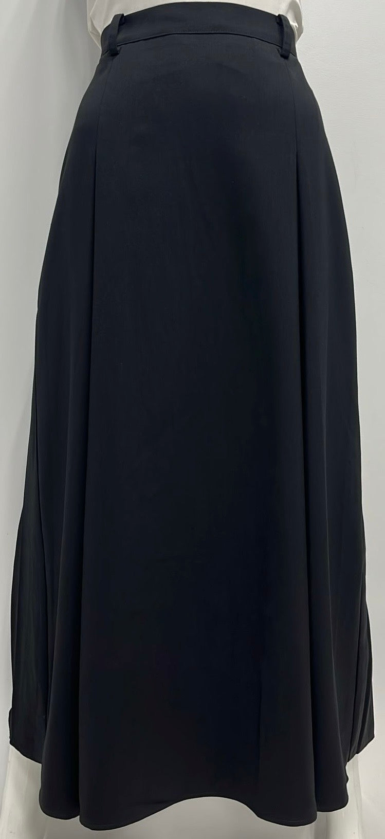 EDIT INSERTS PLEATS SKIRT-MIDI BLACK