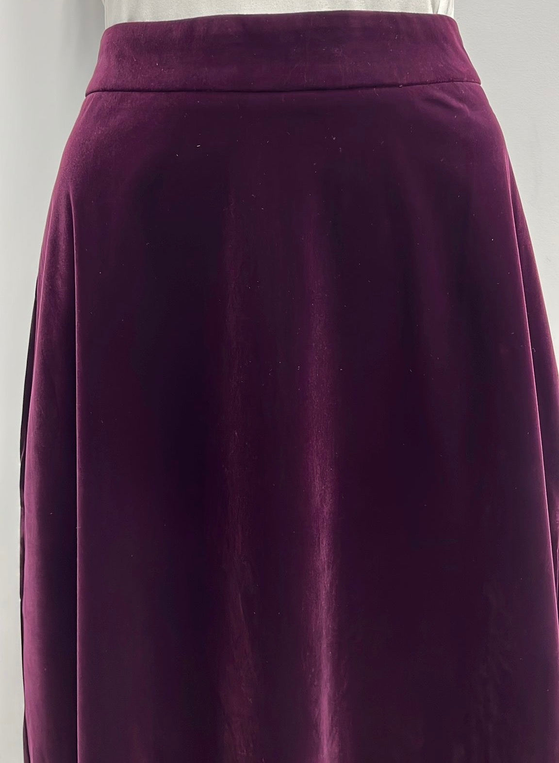 EDIT A-LINE VELVET SKIRT-MIDI PLUM