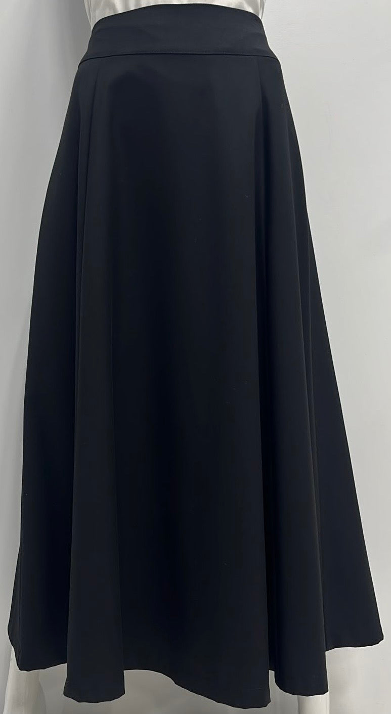 CLASS COLLECTION FLARED SUITING PANEL SKIRT-MIDI BLACK