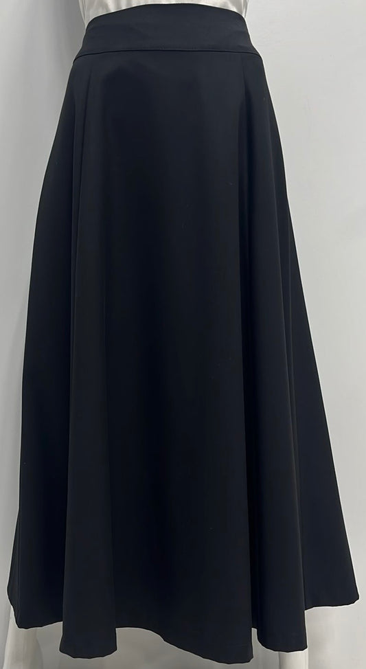 CLASS COLLECTION FLARED SUITING PANEL SKIRT-MIDI BLACK