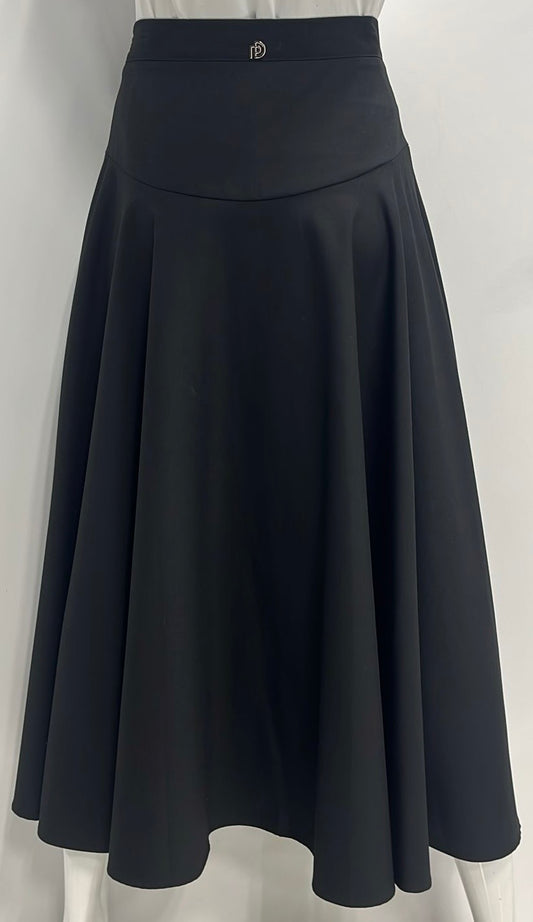 PEODE DESIGN CIRCLE SKIRT W YOKE-33" BLACK