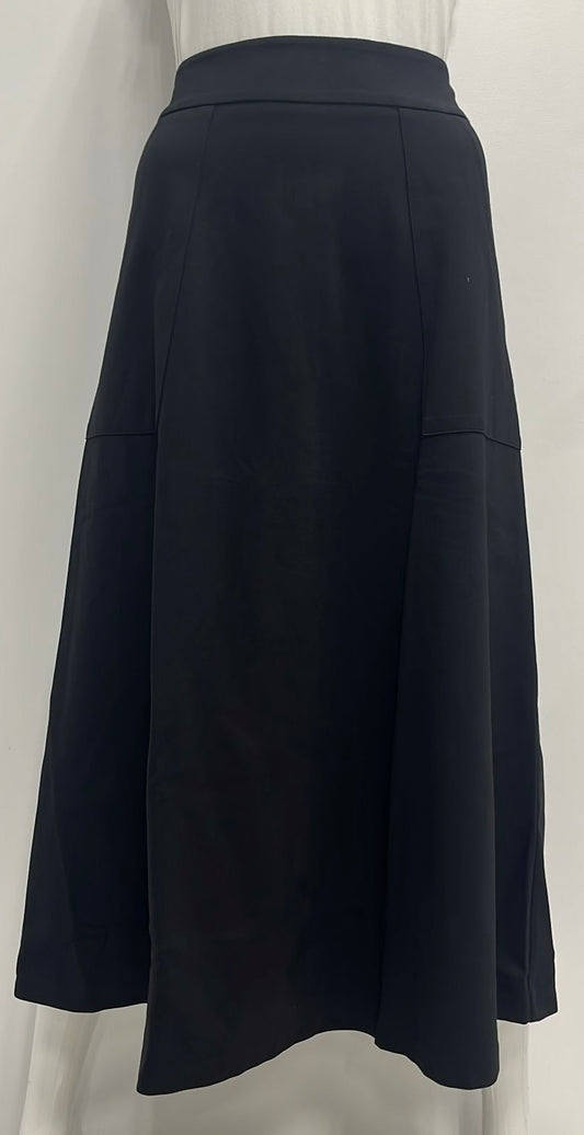 MYSTERY PONTE A-LINE SKIRT W POCKET-MIDI BLACK