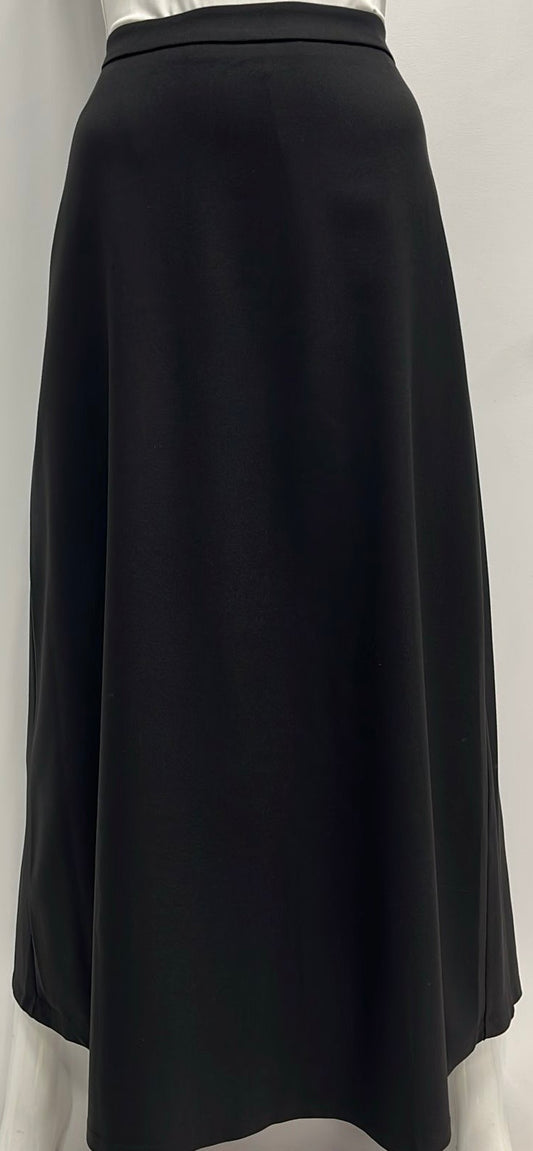 CELINAS WOOLY A-LINE SKIRT-MIDI BLACK