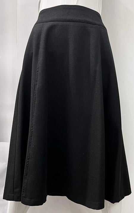 CLASS COLLECTION WOOLY A-LINE SKIRT W SEAMS BLACK