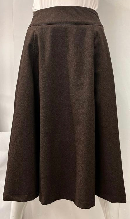 CLASS COLLECTION WOOLY A-LINE SKIRT W SEAMS BROWN