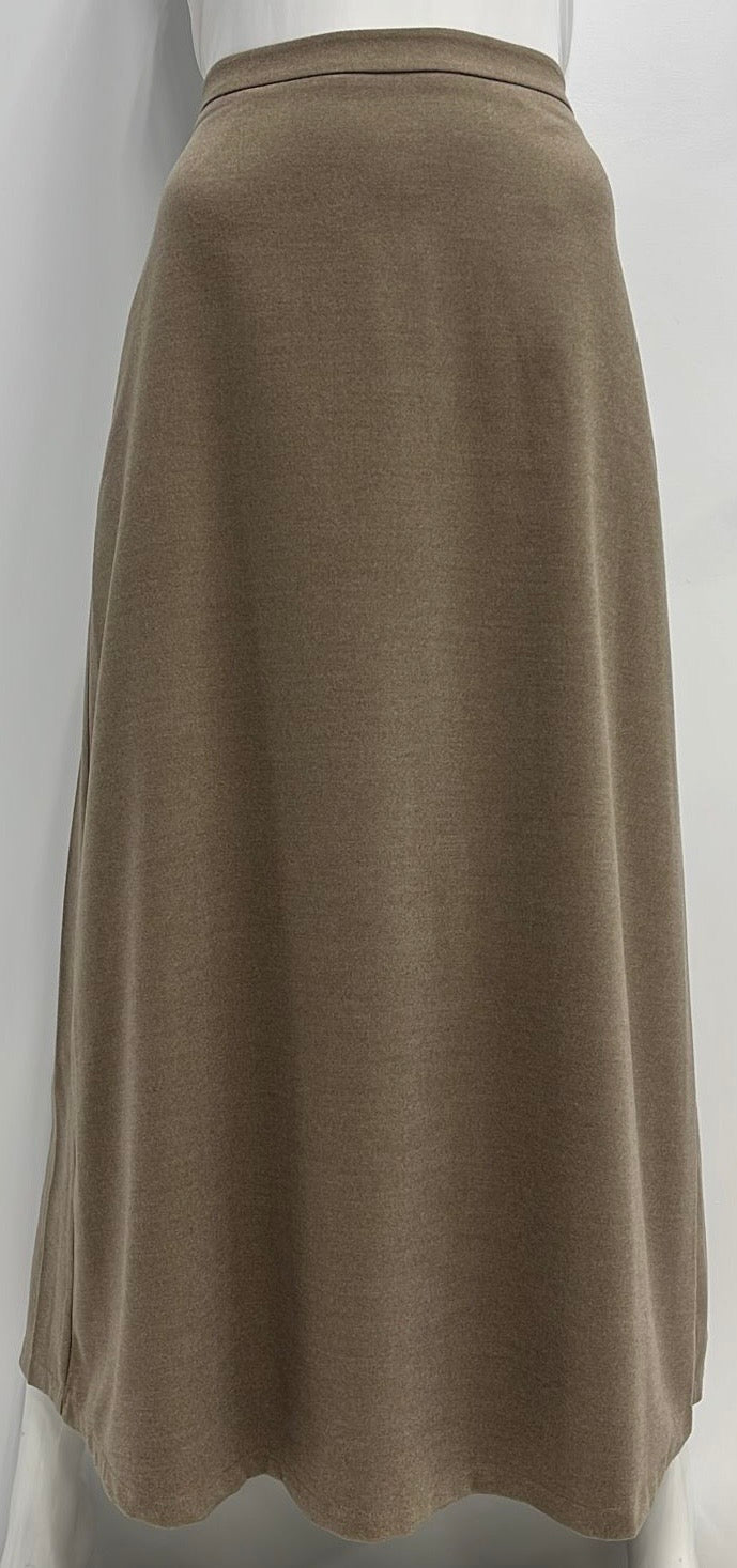 CELINAS WOOLY A-LINE SKIRT-MIDI BEIGE