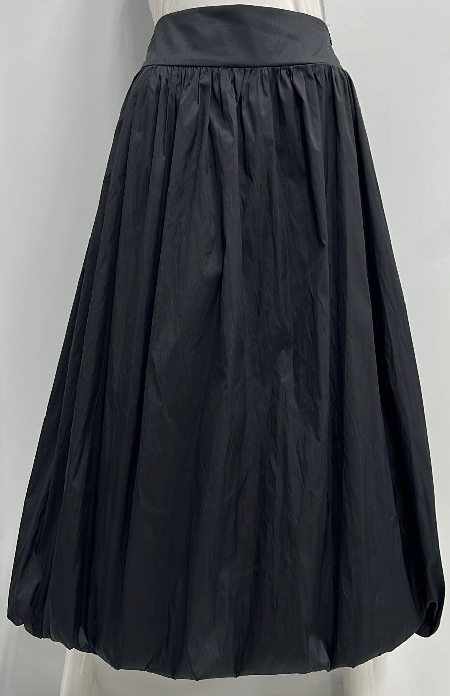 MISS ISSIPPI TAFETTA BUBBLE SKIRT W BACK GATHERED WAISTBAND-MIDI BLACK