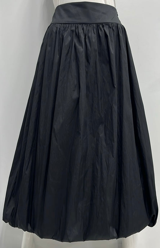 MISS ISSIPPI TAFETTA BUBBLE SKIRT W BACK GATHERED WAISTBAND-MIDI BLACK