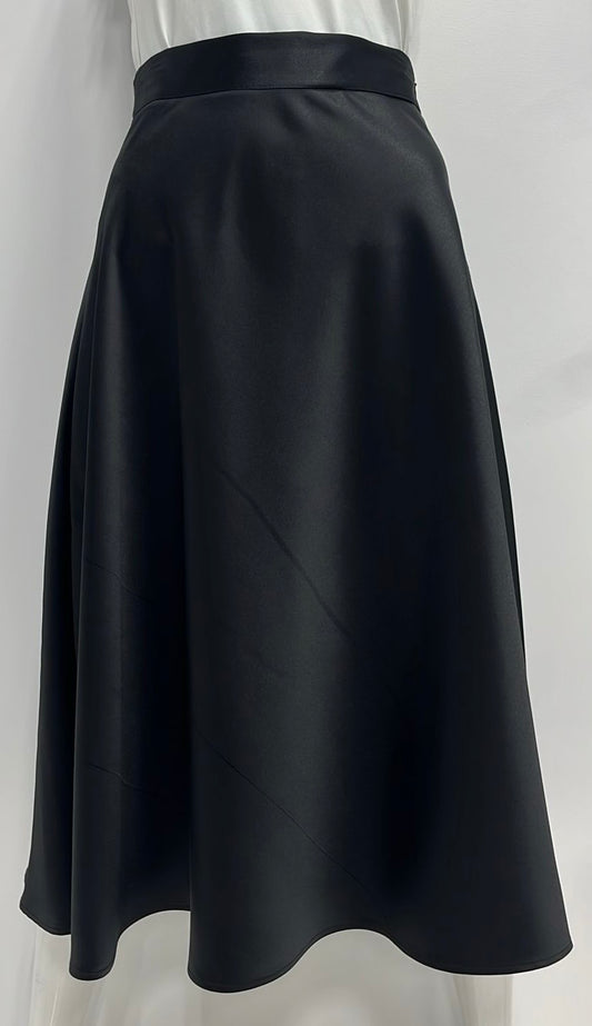 SAMS FASHION SATIN SKIRT-29" BLACK