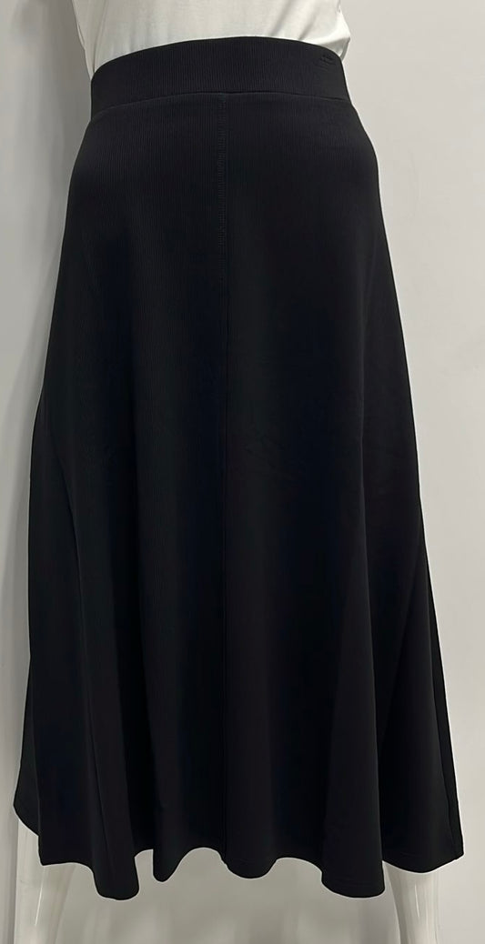 MYSTERY RIBBED SKIRT W CENTER SEAM BLACK