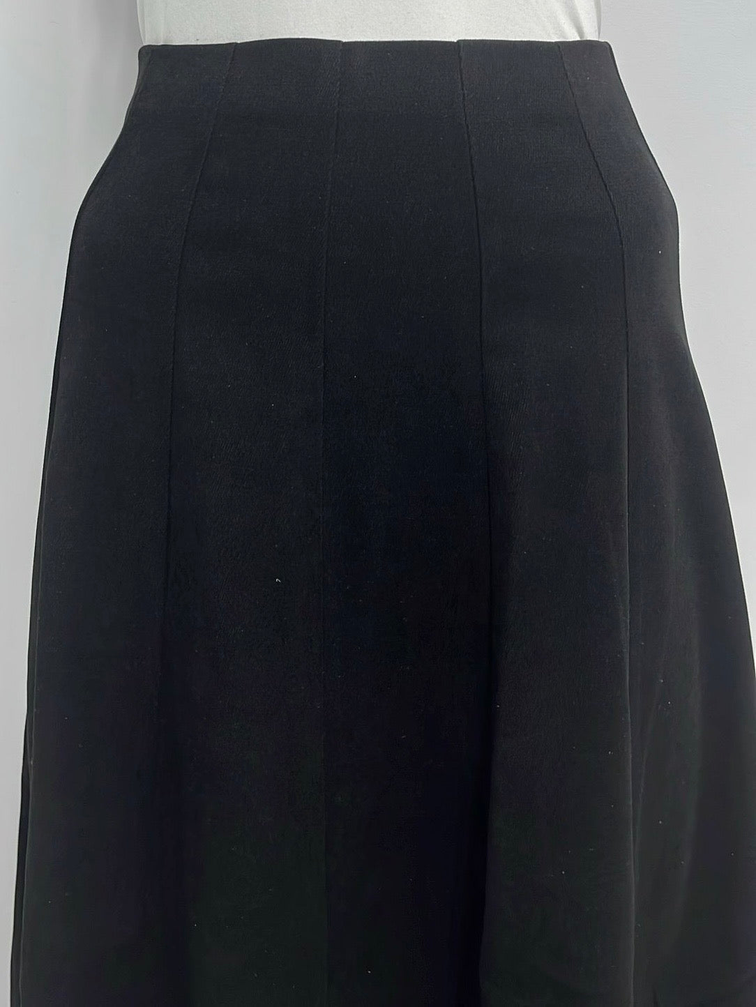 ALINE APPAREL PANELED TWILL SKIRT-MIDI BLACK