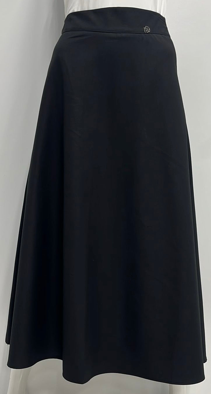 PEODE DESIGN A-LINE CIRCLE SKIRT-MIDI BLACK