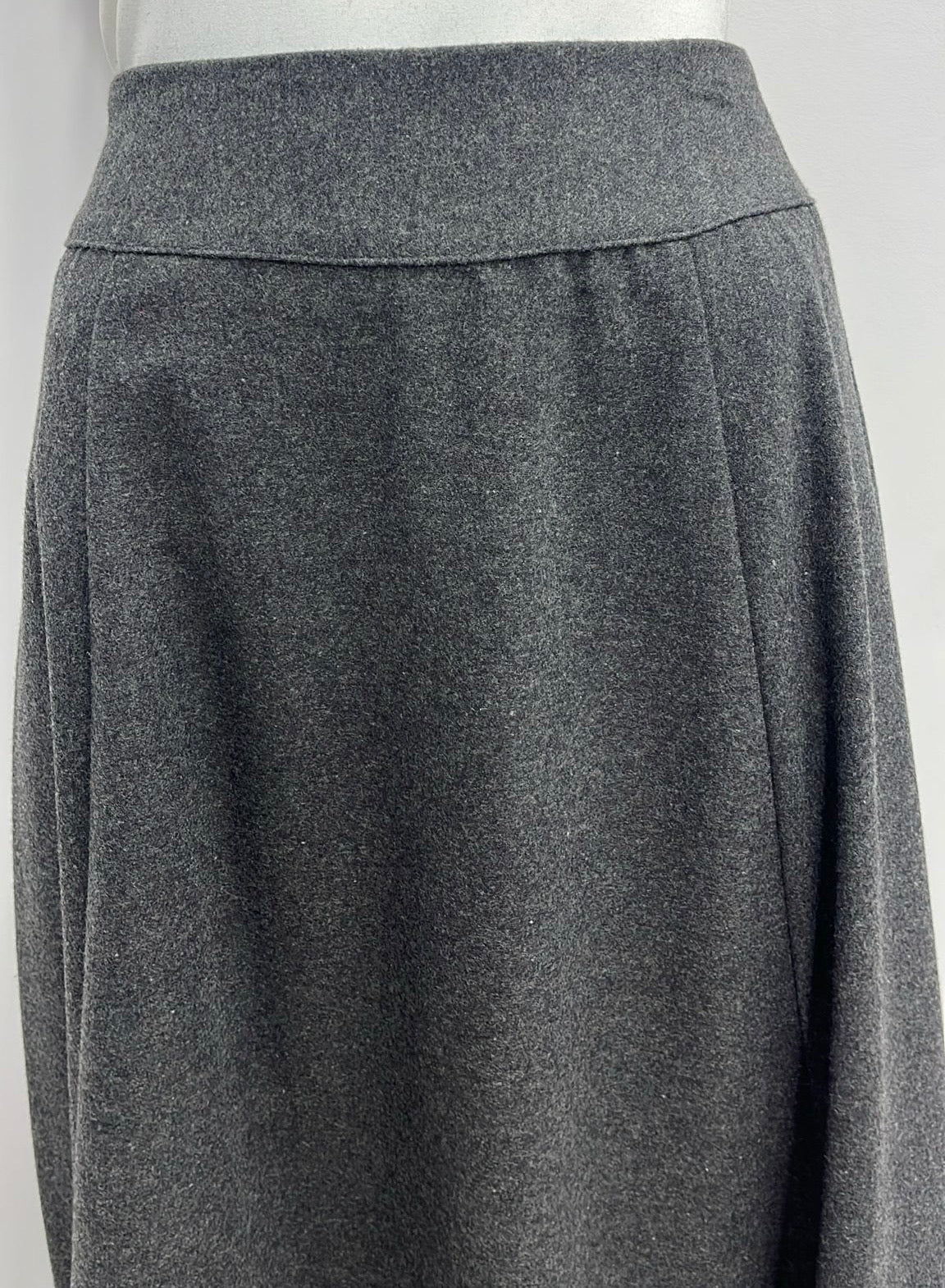CLASS COLLECTION WOOL A-LINE SKIRT W SEAMS-MIDI CHARCOAL