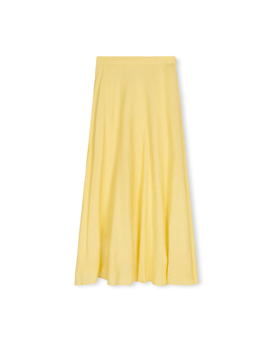 EPIK LINEN FLAIRY SKIRT-MIDI YELLOW
