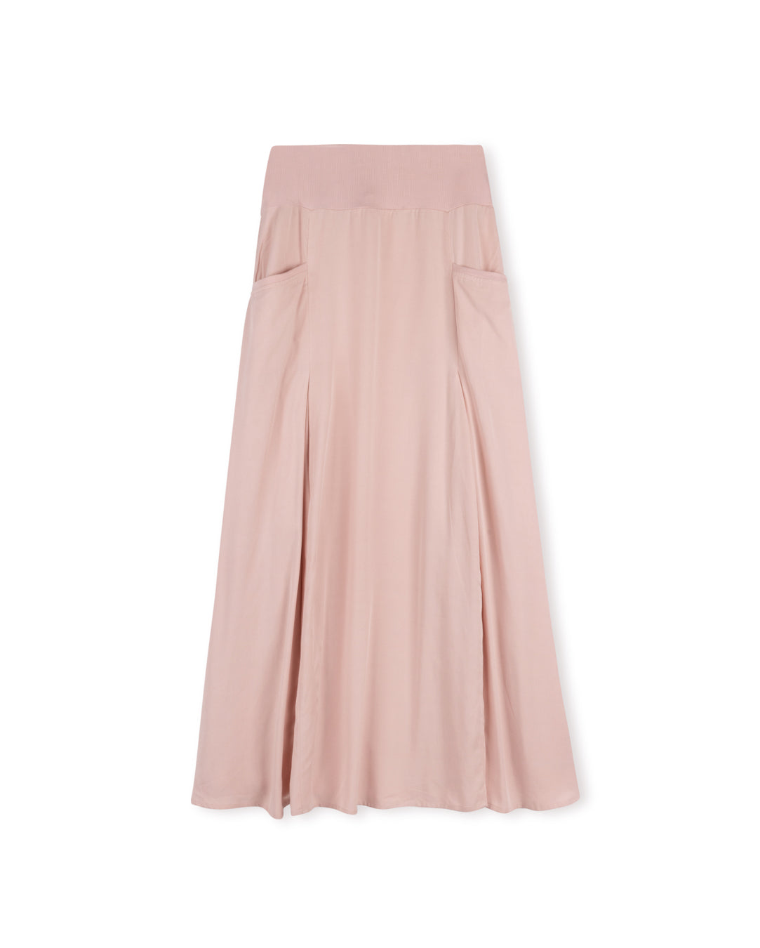 SLATE POCKET SKIRT W RIBBED WAIST-MAXI PINK
