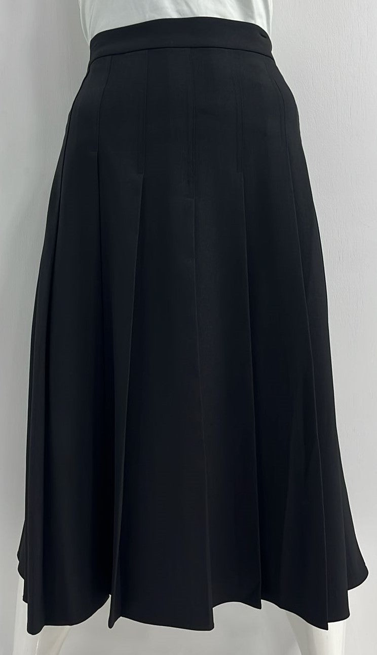 WEAR AND FLAIR PLEATED SKIRT W STICH DOWN DETAIL-29" BLACK