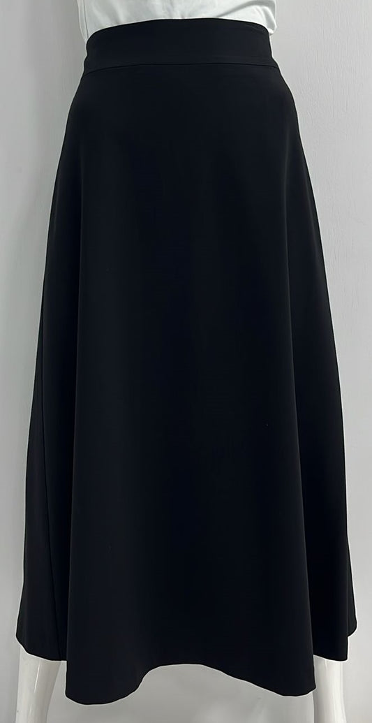WEAR AND FLAIR A-LINE SKIRT-MIDI BLACK