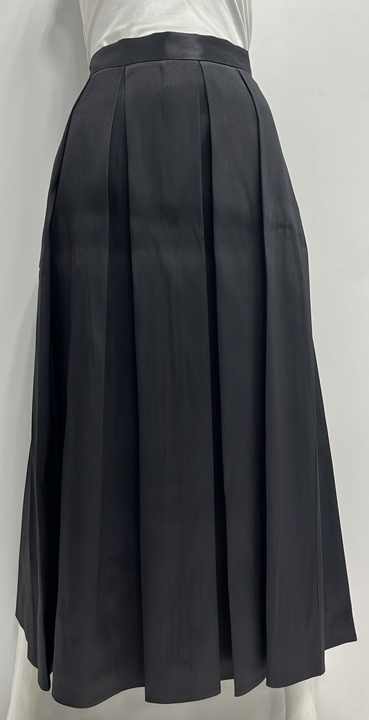 BARELLI SATIN PLEATED SKIRT-MIDI BLACK