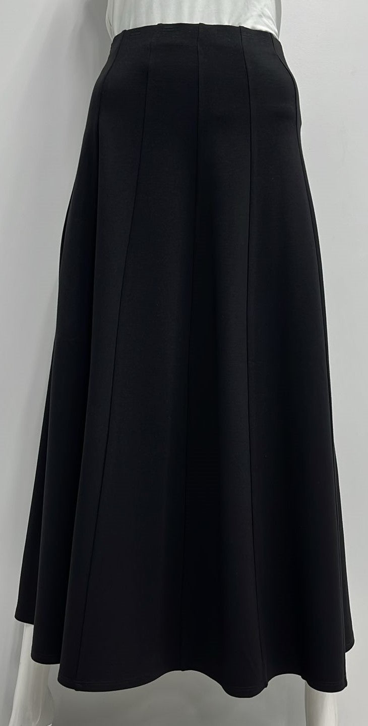 ALINE APPAREL PANELED SKIRT-MIDI BLACK