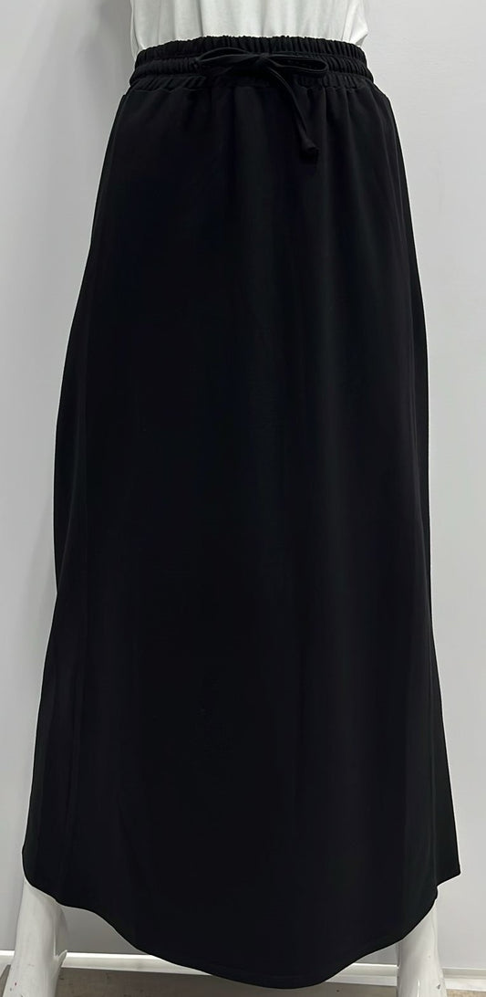 ALINE APPAREL DRAWSTRING SKIRT-MAXI BLACK
