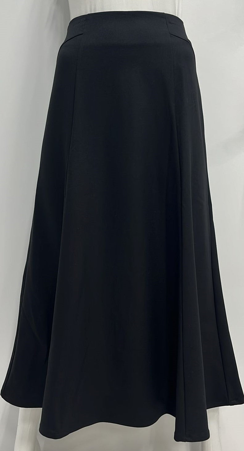 NOX NY PANELED SKIRT W WAIST DETAIL-MIDI BLACK