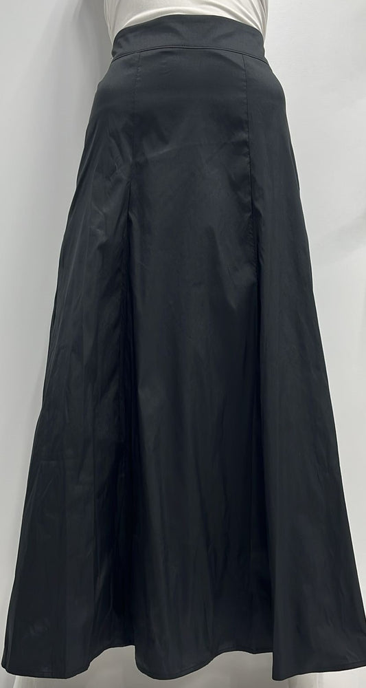 MISS ISSIPPI TAFETTA PANELD SKIRT-MIDI BLACK
