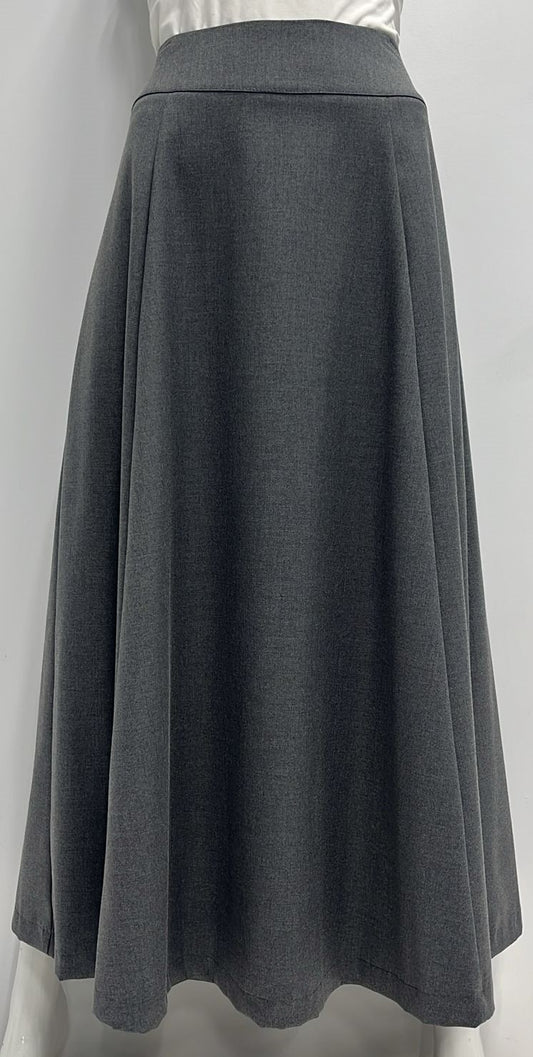 CLASS COLLECTION FLARED SUITING PANEL SKIRT-MIDI GREY